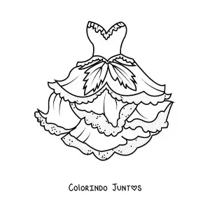 Desenho para colorir de um vestido de fada da floresta