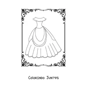 Desenho para colorir de um vestido simples