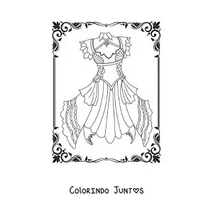 Desenho para colorir de um vestido curto gótico