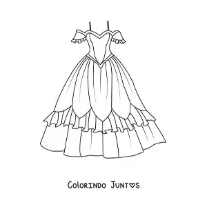 Desenho para colorir de um vestido clássico bonito