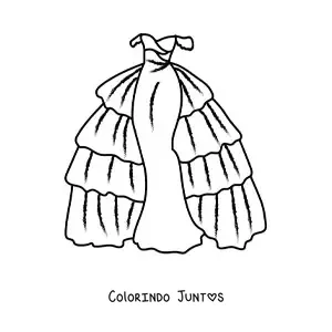 Desenho para colorir de um vestido elegante