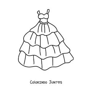Desenho para colorir de um vestido de festa elegante