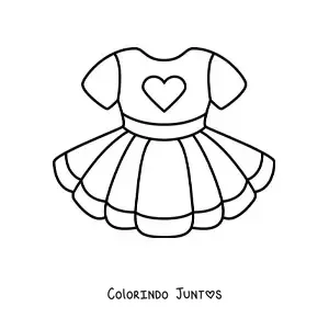 Desenho para colorir de um vestido de menina
