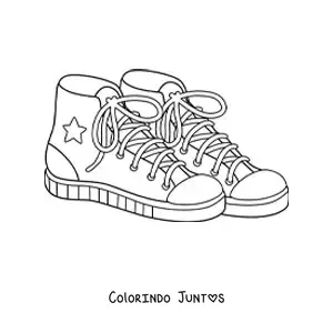 Desenho para colorir de um par de tênis Converse