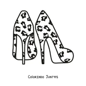 Desenho para colorir de um par de sapatos de salto