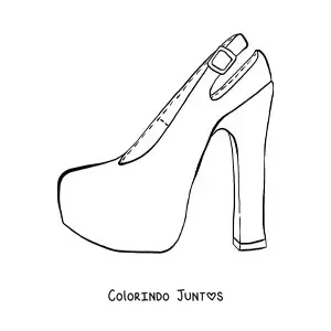 Desenho para colorir de um sapato de salto alto