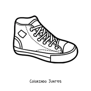 Desenho para colorir de um tênis de cano alto