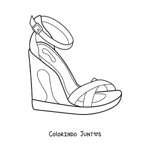 Desenho para colorir de uma sandália de salto alto