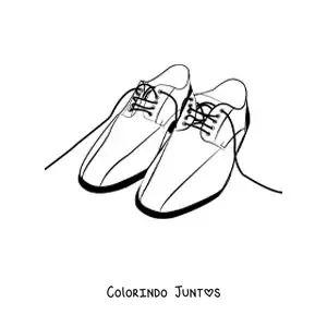 Desenho para colorir de um par de sapatos masculinos