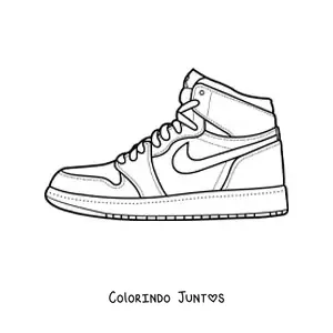 Desenho para colorir de uma botinha Nike