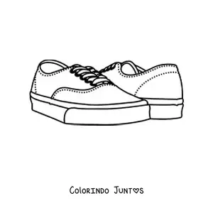 Desenho para colorir de um par de tênis de cano baixo