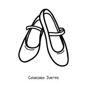 Desenho para colorir de um par de tênis com fivela