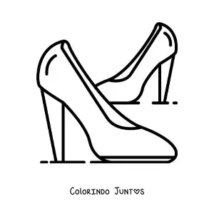Desenho para colorir de um par de tênis de salto