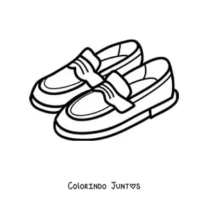 Desenho para colorir de um par de sapatos de couro