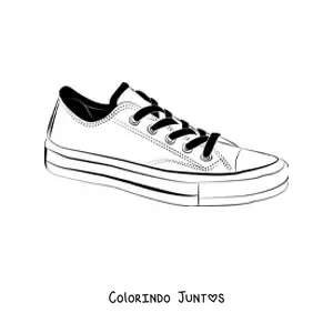 Desenho para colorir de um par de tênis de cano baixo de tecido