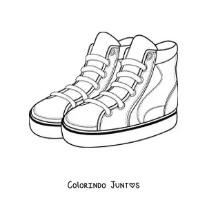 Desenho para colorir de um par de botinhas de tecido