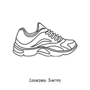 Desenho para colorir de um tênis esportivo