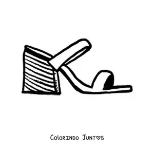 Desenho para colorir de uma sandália de verão simples