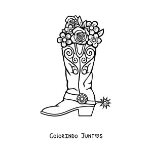 Desenho para colorir de uma bota de cowboy