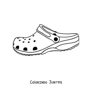 Desenho para colorir de uma sandália Croc