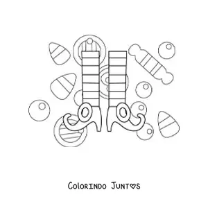 Desenho para colorir de um par de sapatilhas de duende natalino