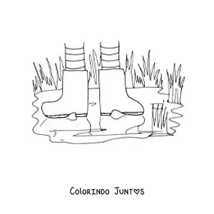Desenho para colorir de um par de botas de chuva