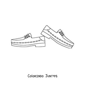 Desenho para colorir de um par de sapatos masculinos