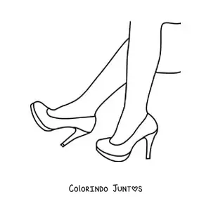 Desenho para colorir de um par de pés com saltos