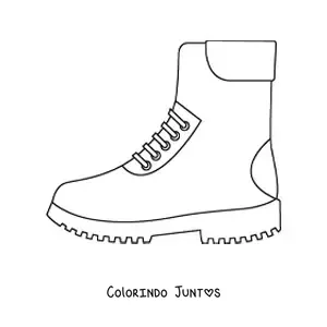 Desenho para colorir de uma bota de couro