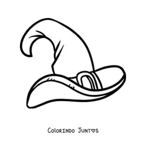 Desenho para colorir de um chapéu de bruxa