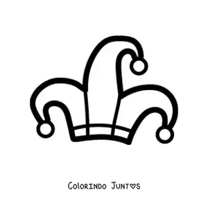 Desenho para colorir de um chapéu de bobo da corte