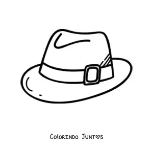 Desenho para colorir de um chapéu estilo fedora