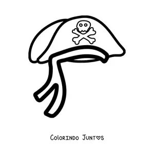 Desenho para colorir de um chapéu de pirata