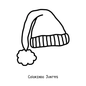 Desenho para colorir de um chapéu de Natal