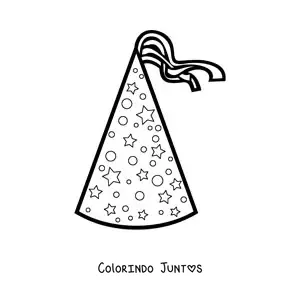 Desenho para colorir de um chapéu de festa