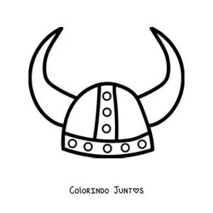 Desenho para colorir de um capacete viking