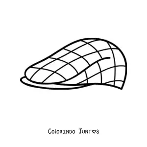 Desenho para colorir de um chapéu estilo boina