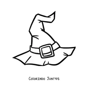 Desenho para colorir de um chapéu de feiticeiro