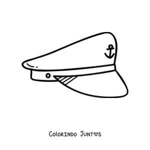 Desenho para colorir de um chapéu de policial