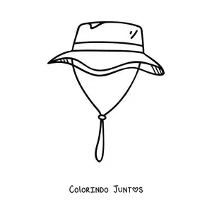 Desenho para colorir de um chapéu de explorador