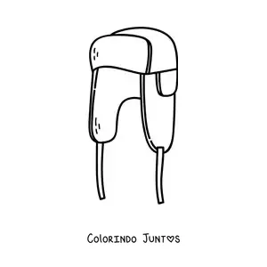 Desenho para colorir de um gorro de inverno com protetores de orelha
