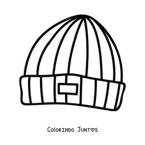 Desenho para colorir de um gorro de tricô simples