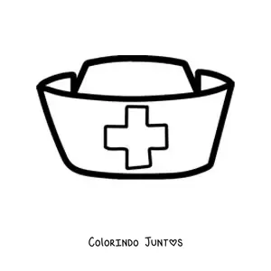 Desenho para colorir de uma touca de enfermeira