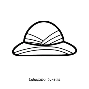 Desenho para colorir de um chapéu de explorador vintage