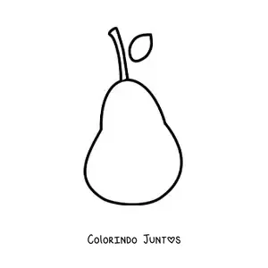 Desenho para colorir de uma pera com uma folha