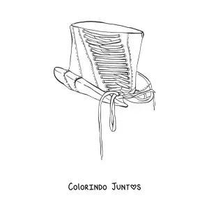 Desenho para colorir de uma cartola antiga