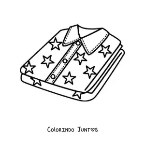 Desenho para colorir de duas camisas dobradas