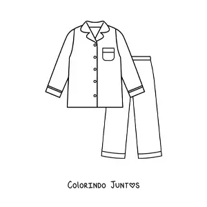 Desenho para colorir de uma camisa e uma calça