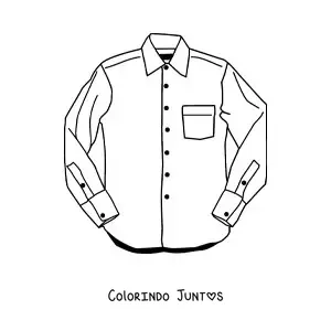 Desenho para colorir de uma camisa abotoada