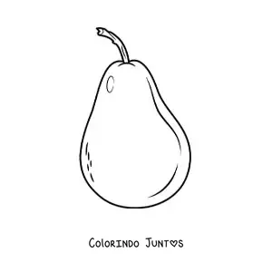 Desenho para colorir de uma pera com talo